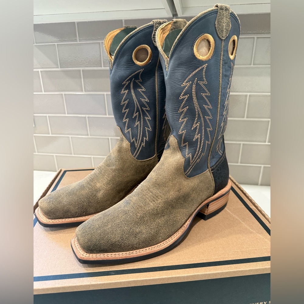 Tecovas The Parker Sand and Navy Boots